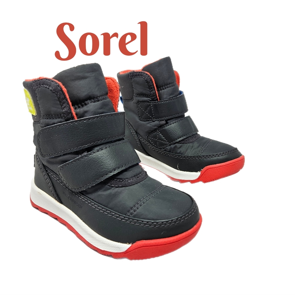 Sorel Kids Waterproof Winter Boots Sz 7 Whitney II Charcoal Cold Weather Straps